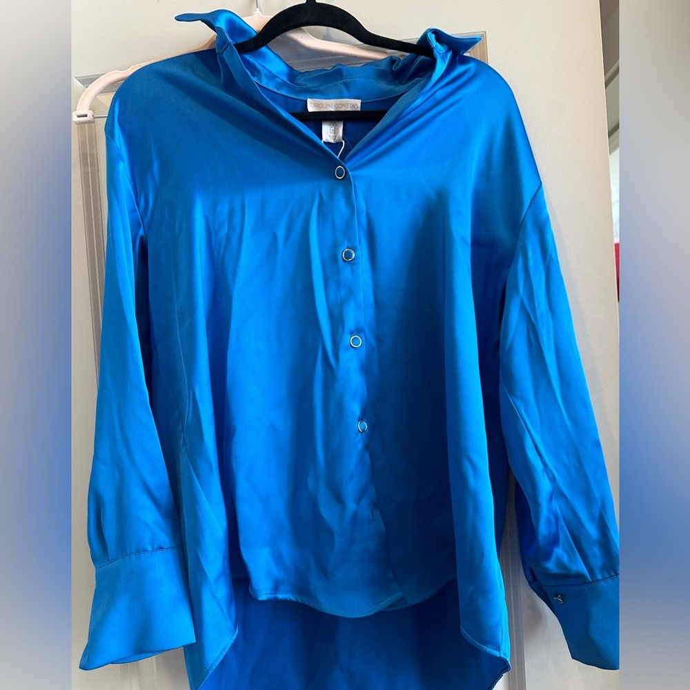 Beautiful blue button up blouse